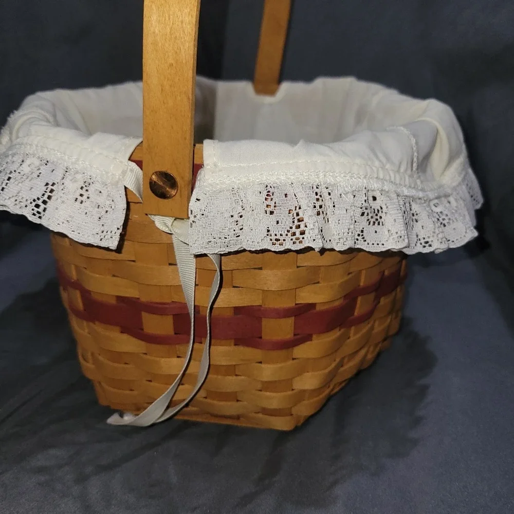 1997 Longaberger Christmas Collection Snowflake Basket Combo w/ Liner Protector